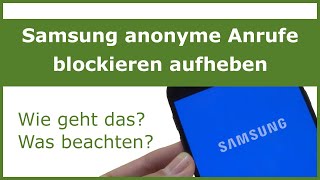 Samsung Rufnummer unterdrücken ausschalten [upl. by Drud]