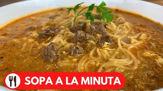 🇵🇪 SOPA A LA MINUTA DE CARNE  RECETA PERUANA [upl. by Ahtabat]