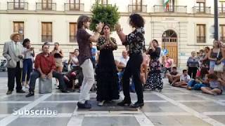 FLAMENCO STREET ARTISTS VISIT GRANADA [upl. by Tdnarb]