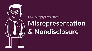 Misrepresentation and Nondisclosure  Contracts  Defenses amp Excuses [upl. by Ennahtur]