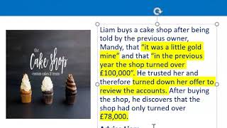 How to apply misrepresentation Liam cupcake scenario [upl. by Clarise267]