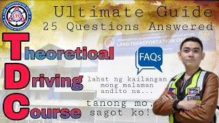 LTO THEORETICAL DRIVING COURSE TDC  25 QUESTIONS ANSWERED  TANONG MO SAGOT KO [upl. by Mclaughlin]