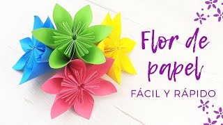 🌸 Cómo hacer una flor de papel fácil y rápido [upl. by Nador366]