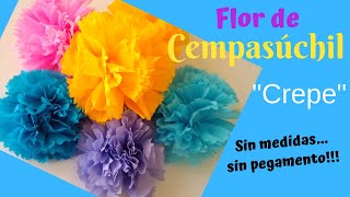 🌼Flor de Cempasúchil con PAPEL CREPE sin medidasfáciles y rápidascómo hacer flores con papel [upl. by Dyer]