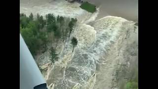 Thousands evacuated as river dams break in central Michigan [upl. by Hana]