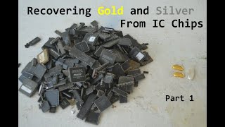 Gold and silver recovery from plastic IC Chips Complete Process part 1 [upl. by Eedyah339]