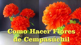 Como Hacer Flores de Cempasúchil Con Papel Crepe Para Día de Muertos [upl. by Coffee283]