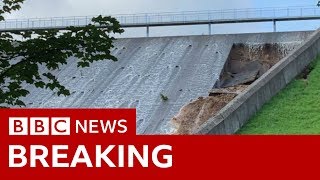 Town evacuated as dam wall collapses  BBC News [upl. by Ecurb485]