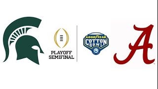 2015 CFP Semifinal Cotton Bowl 3 Michigan State vs 2 Alabama Highlights [upl. by Akirahs]