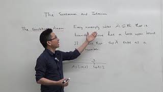 Supremum amp Infimum  Part 1  Supremum Example and Completeness Axiom [upl. by Poland]