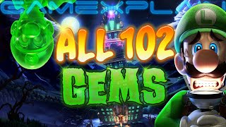 100 Luigis Mansion 3  All 102 Gems Guide amp Walkthrough All Floors [upl. by Hobbie]