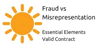 Fraud vs Misrepresentation  Other Essential Elements of a Valid Contract  CA CPT  CS amp CMA [upl. by Akirehs]