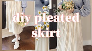 Easy DIY Pleated Midi Skirt No Pattern Needed [upl. by Anuala]