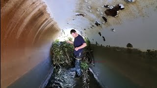 Draining Flooded Road By Breaking Beaver Dam [upl. by Ewell]