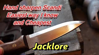 How to Hand Sharpen a Scandi grind knife EASIEST WAY I KNOW [upl. by Gnoc765]