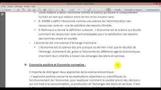 Introduction à léconomie S1 Partie 1 [upl. by Bezanson]